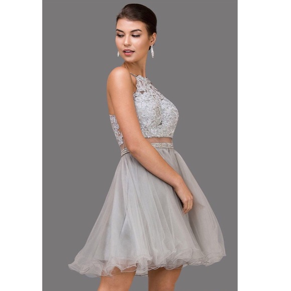 Silver Short “Cocktail” Dress - Picture 1 of 8